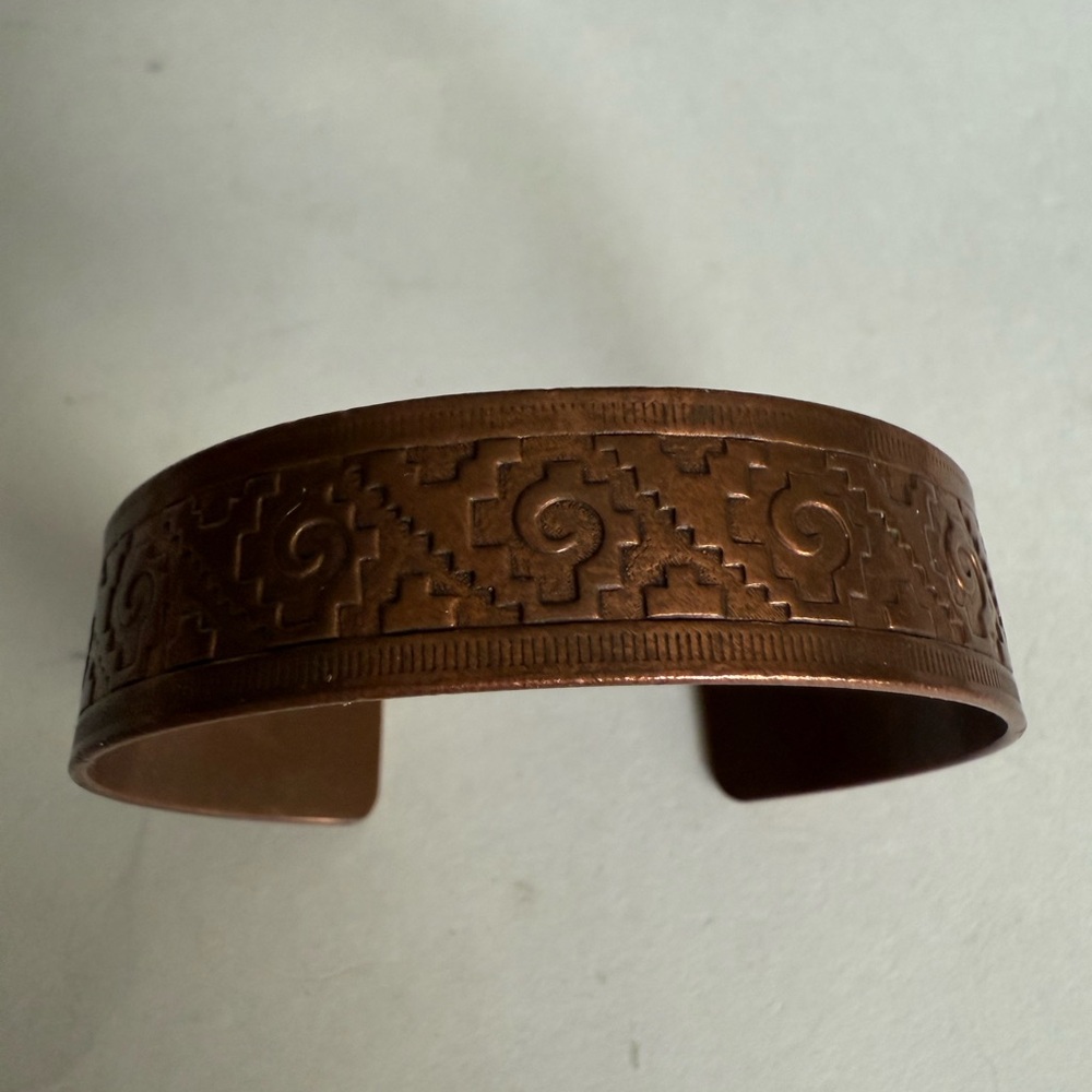 Vintage Copper Patterned Bracelet - image 8